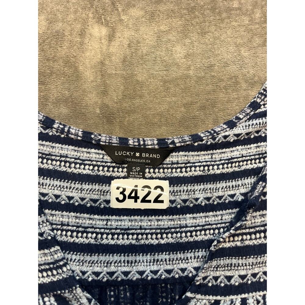 Lucky Brand Women's Tank Top Sleeveless V-neck Pullover Floral Blue Small - Picture 4 of 4